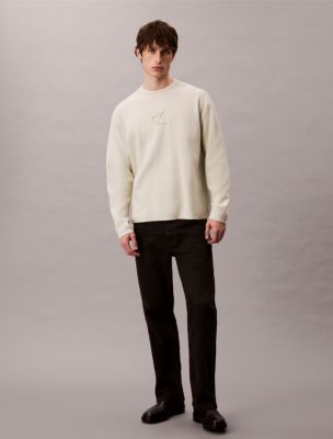 Relaxed Fit Standard Logo Terry Crewneck Sweatshirt, Green Tint