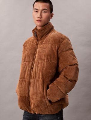 Corduroy Puffer Jacket, Bronze Gold  