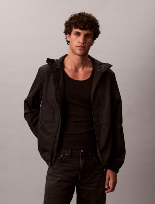 Allover Monogram Logo Windbreaker Jacket, Black