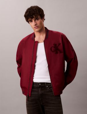 Nylon Tipped Bomber Jacket, Renaissance Red