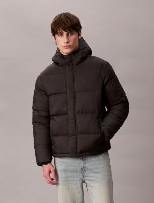Hooded Puffer Jacket, Black