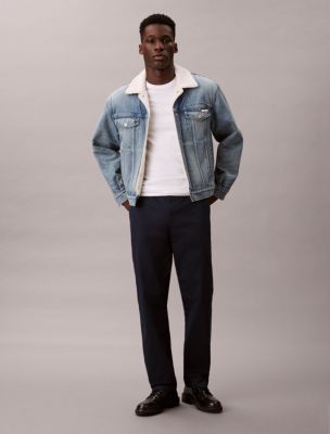 Cotton Stretch Slim Trousers, Dark Sapphire