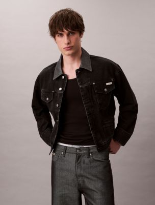 80s Icon Trucker Jacket, Black Shine