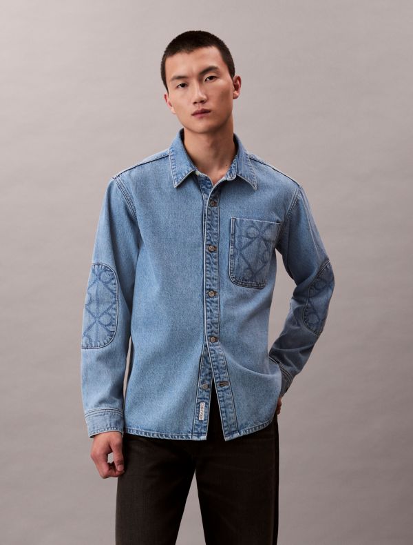 Джинсовая рубашка-овершот