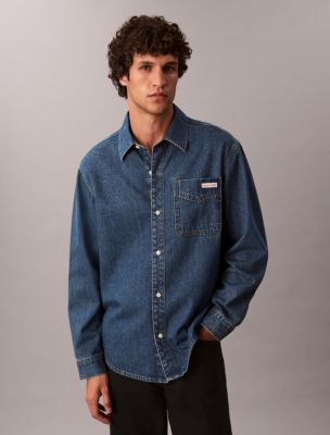 Denim Classic Button-Down Shirt, Harbour Blue