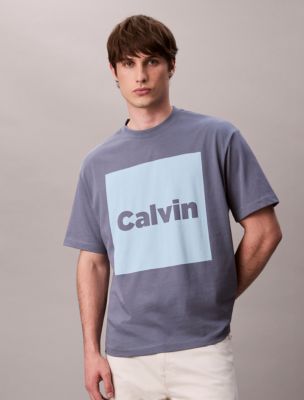 Logo Box Graphic Relaxed T-Shirt, Grey