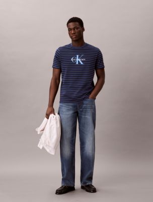Мужская футболка Calvin Klein Monologo Graphic Stripe Classic, цвет: Джинсовый / Сапфировый — фото 2