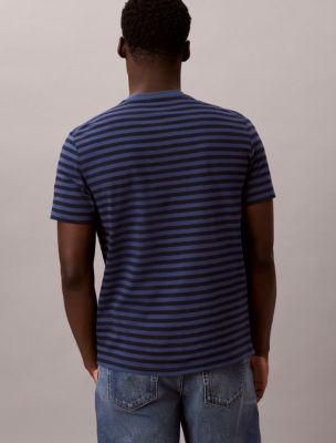 Мужская футболка Calvin Klein Monologo Graphic Stripe Classic, цвет: Джинсовый / Сапфировый — фото 4