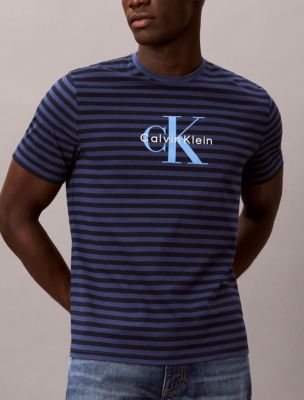 Мужская футболка Calvin Klein Monologo Graphic Stripe Classic, цвет: Джинсовый / Сапфировый — фото 5