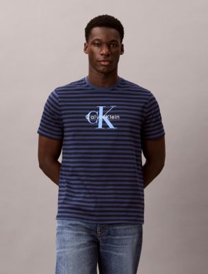 Monologo Graphic Stripe Classic T-Shirt, Dark Denim/Dark Sapphire