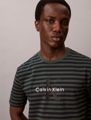Monologo Graphic Stripe Classic T-Shirt, Sycamore