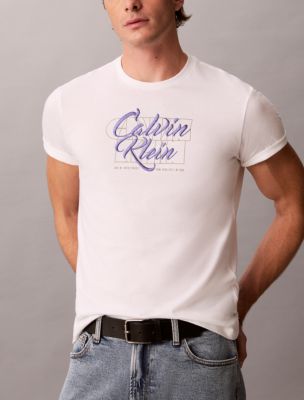 Мужские футболки Calvin Klein Layered Script Logo Graphic Classic T-Shirt — фото 5