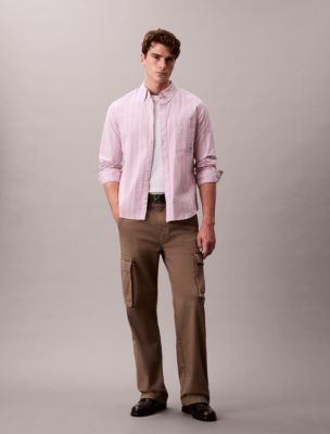 Stripe Classic Oxford Button-Down Shirt, Orchid Haze