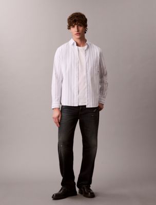 Мужские рубашки Calvin Klein Striped Oxford Classic Button-Down Shirt — фото 3
