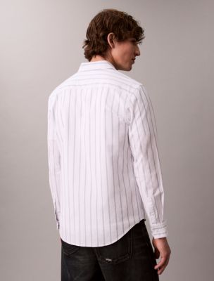 Мужские рубашки Calvin Klein Striped Oxford Classic Button-Down Shirt — фото 4