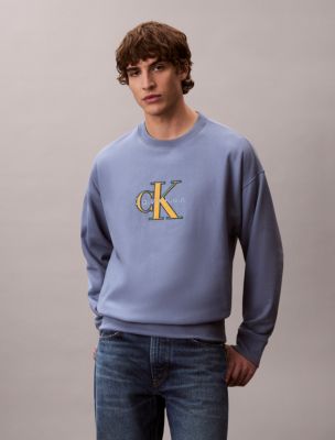 Premium Terry Monologo Relaxed Sweatshirt, Dusty Sailor Blue