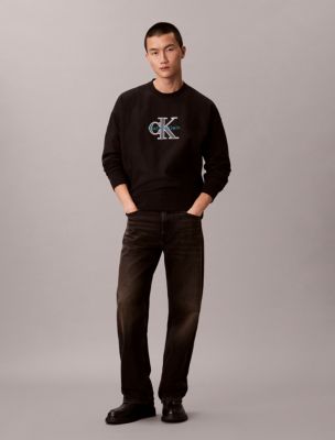 Premium Terry Monologo Relaxed Sweatshirt, Black