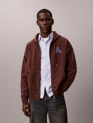 Terry Varsity Logo Hoodie, Rich Brown