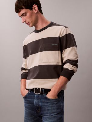 Stripe Relaxed Long Sleeve T-Shirt, Pirate Black