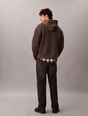 Мужское худи Calvin Klein Cotton Spacer Full Zip, цвет: Beluga — фото 5
