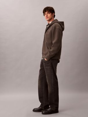 Мужское худи Calvin Klein Cotton Spacer Full Zip, цвет: Beluga — фото 6