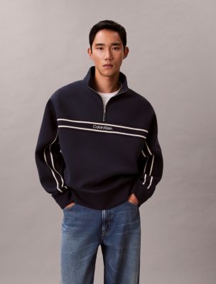 Spacer Relaxed Quarter Zip Sweatshirt, Dark Sapphire