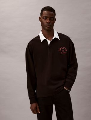 Varsity Logo Graphic Polo Shirt , Black