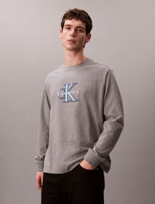 Monologo Long Sleeve Tee, Med Grey Heather