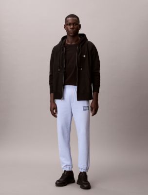 Fleece Monogram Graphic Joggers, Casual Blue 