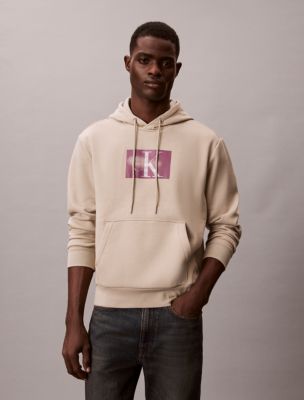 Fleece Metallic Monogram Graphic Hoodie, Ancient Marble 