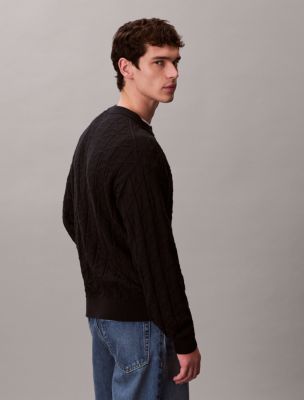 Мужские свитеры Calvin Klein Allover Emblem Logo Ribbed Sweater — фото 3