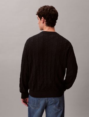 Мужские свитеры Calvin Klein Allover Emblem Logo Ribbed Sweater — фото 5