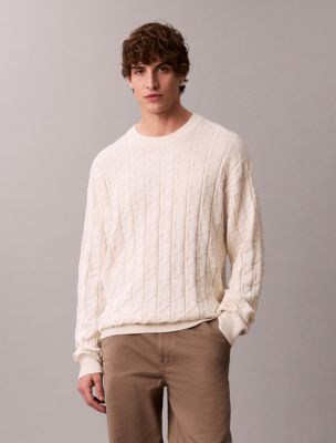 Allover Emblem Logo Ribbed Sweater, Tofu