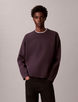 Textured Logo Graphic Relaxed Sweater, Evening Sunset