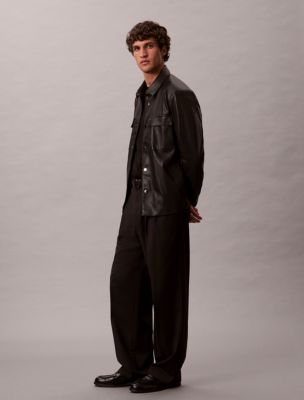 Faux Leather Relaxed Shirt Jacket | Calvin Klein