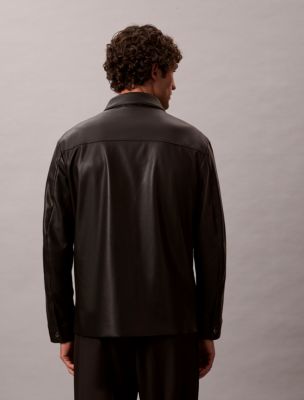 Faux Leather Relaxed Shirt Jacket | Calvin Klein