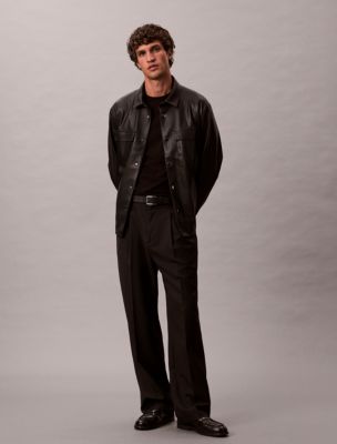 Faux Leather Relaxed Shirt Jacket | Calvin Klein