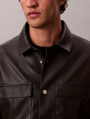 Faux Leather Relaxed Shirt Jacket | Calvin Klein