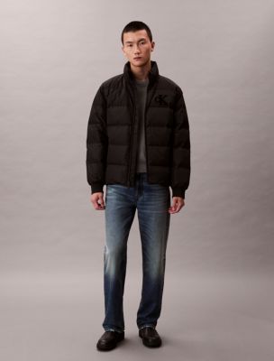 Chenille Monogram Puffer Jacket, Black