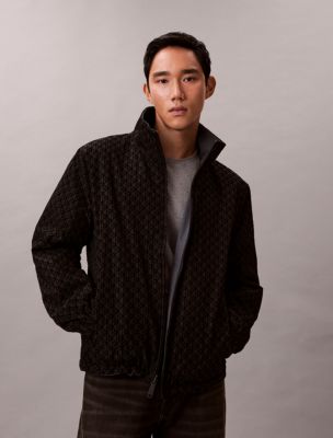 Allover Emblem Logo Reversible Jacket, Black