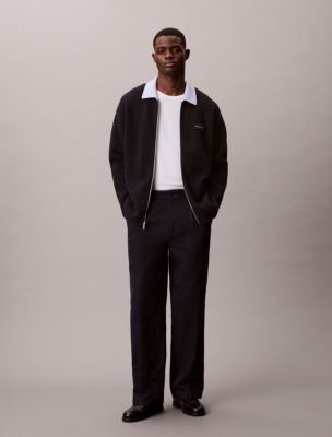 90s Straight Pleated Chino Pants, Dark Sapphire