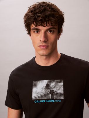 Contrast Cityscape Graphic Classic T-Shirt, Black