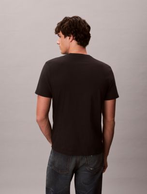 Мужская футболка Calvin Klein Double Monogram Graphic Classic, цвет: Чёрный — фото 5