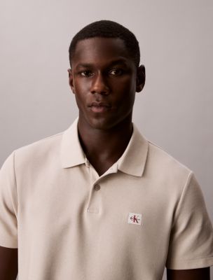 Woven Monologo Classic Polo Shirt, Unbleached