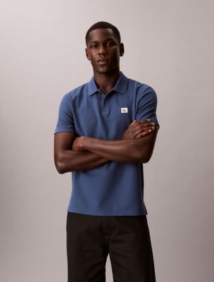 Woven Monologo Classic Polo Shirt, Dark Denim