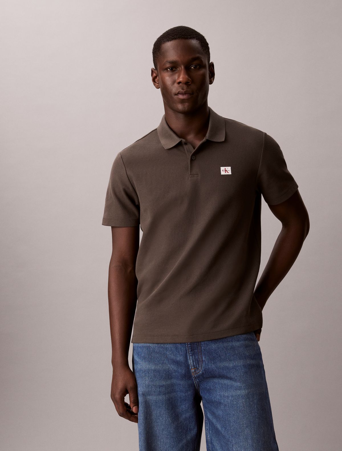 Woven Monologo Classic Polo Shirt