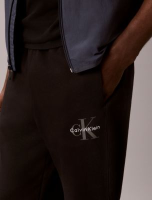 Мужские брюки Calvin Klein Monologo Fleece, цвет: Чёрный — фото 2
