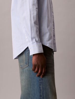 Мужские рубашки Calvin Klein Stripe Slim Relaxed Button-Down Shirt — фото 5