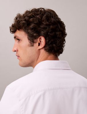 Мужские рубашки Calvin Klein Cotton Stretch Stripe Oxford Classic Button-Down Shirt — фото 5