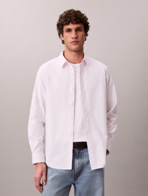 Мужские рубашки Calvin Klein Cotton Stretch Stripe Oxford Classic Button-Down Shirt